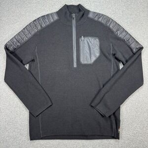 Smartwool Sweater Men's Large Black Half Zip Merino Wool Ski Ninja Pullover